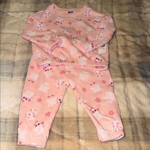 Old Navy Pink Ghost and Flower Pajama Set
